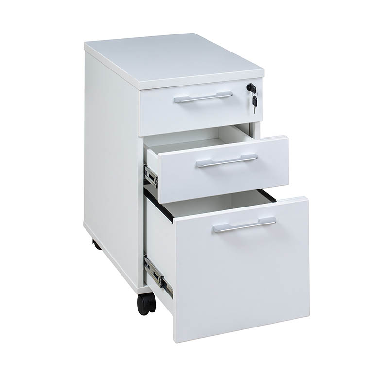 Boss Simple System Mobile Pedestal Box/Box/File, White